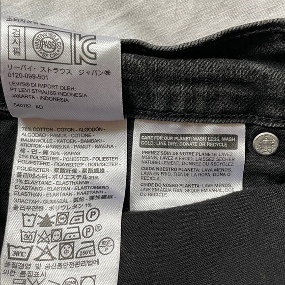 Levi’s 505 straight leg black jeans SZ 12L - Picture 8 of 9